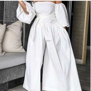 NEW Off-Shoulder Lantern Sleeve Wide Leg Jumpsuit, Size 2XL (14/16)